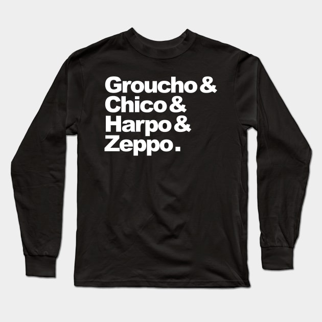 Groucho & Chico & Harpo & Zeppo. Long Sleeve T-Shirt by SpruceTavern